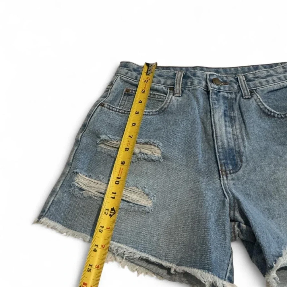 Billabong Denim Shorts Womens 27 Blue New Distressed How Bout That High Waist